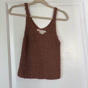 Brown Knit Tank Top